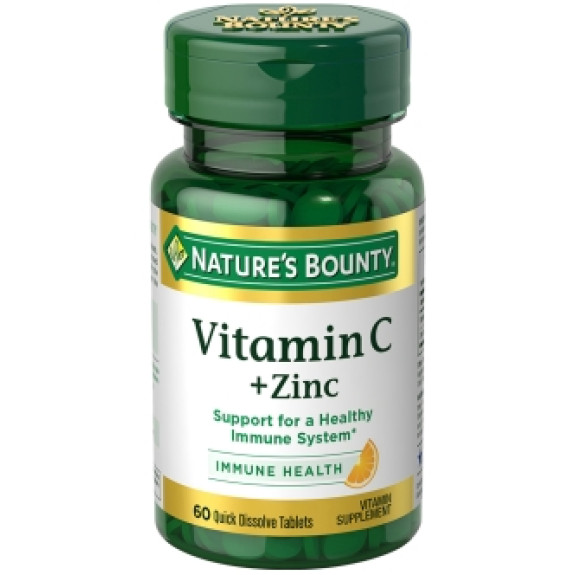 NATURE'S BOUNTY VIT C +ZINC* 60 QUICK DISSOLVES TABLETS